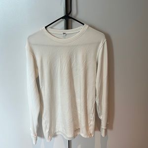 Uniqlo white medium thick long sleeved shirt - heattech
